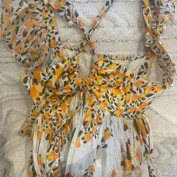 Farm Rio cashew white and yellow floral maxi dress - Picture 6 of 7